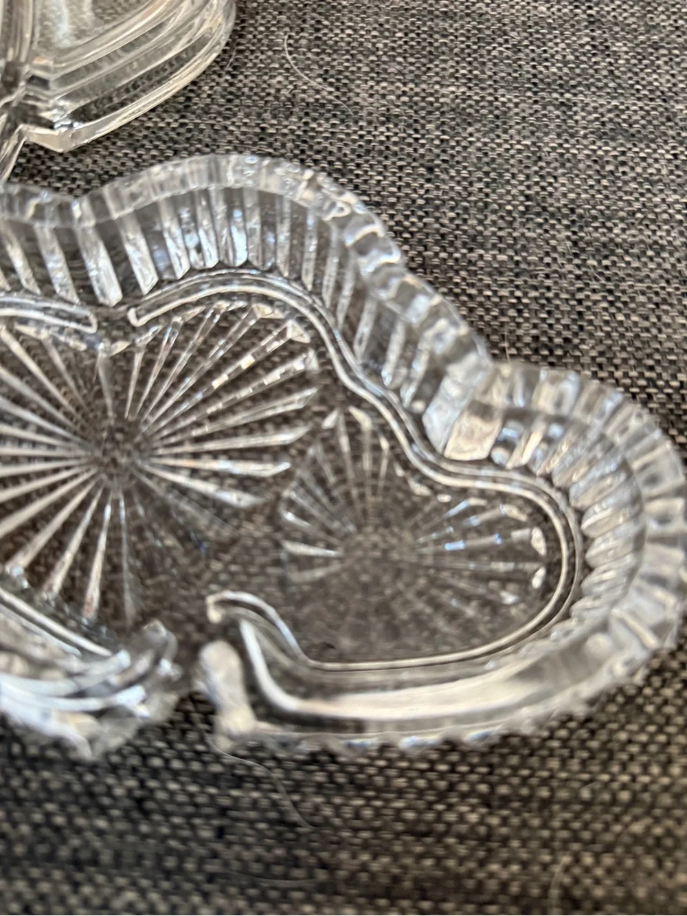 Clear Heart-Shaped Glass Trinket Dish - Clear vintage